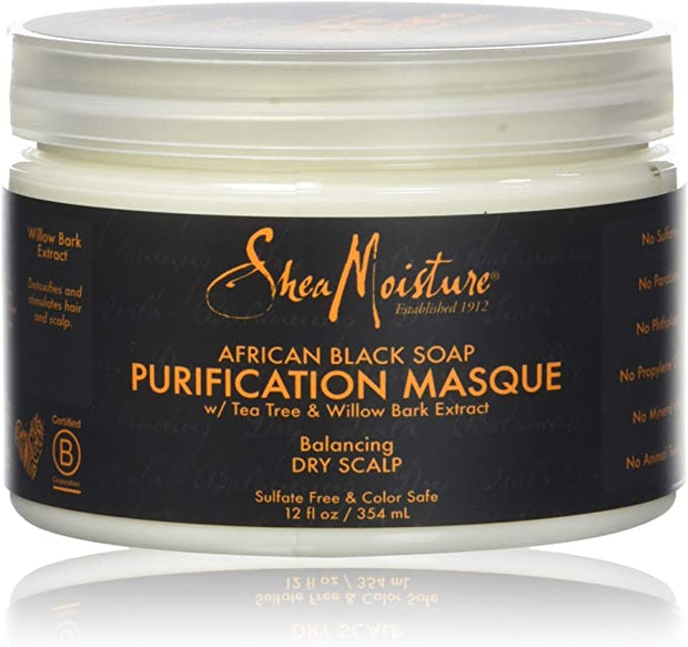 Shea Moisture Bamboo African Black Soap Bamboo Charcoal Balancing Purification Masque 12oz