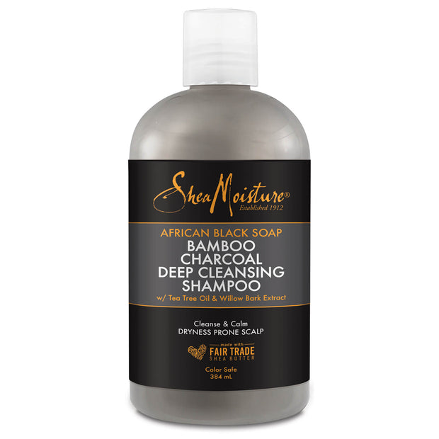 Shea Moisture Bamboo African Black Soap Charcoal Deep Cleansing Shampoo 384ml